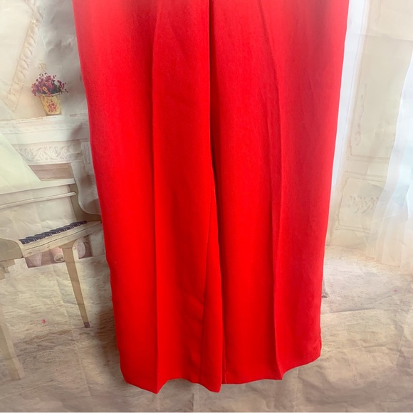 THE ANDAMANE Red Karla Wide Leg Trousers - Picture 5 of 11